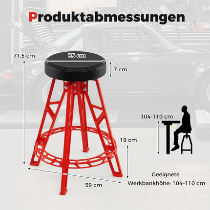 Mechaniko kėdė, tvirta, aliuminio, 360° pasukama sėdynė