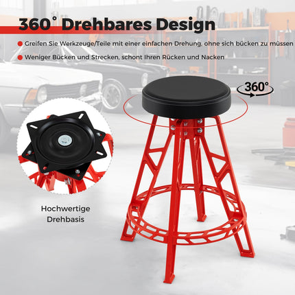 Mechaniko kėdė, tvirta, aliuminio, 360° pasukama sėdynė