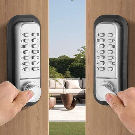 Mechanical Keyless Door Lock, 14-Key, Waterproof Handle