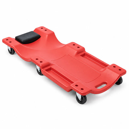 Mechanic's Creeper 150 kg with Padded Headrest, 6 Castors, Red