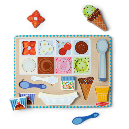 Melissa & Doug medinis magnetinis ledų dėlionės ir žaidimų rinkinys