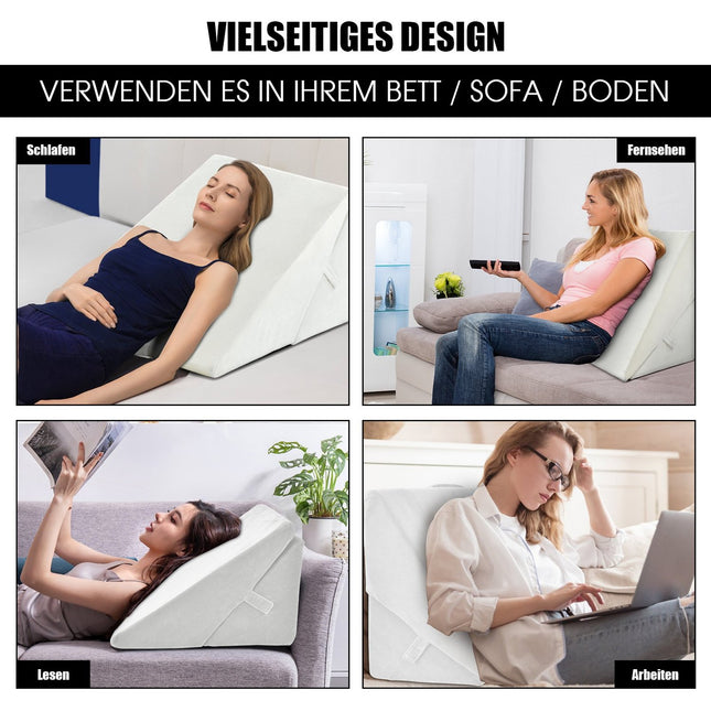 Viskoelastinė pleišto formos pagalvė - 7 viename ergonominė atrama