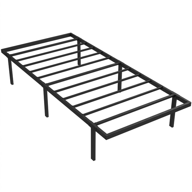 Metalinis lovos rėmas 90x200 cm, daiktadėžė po lova, juodas