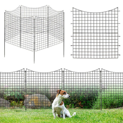 Metalinės sodo tvoros plokštės, 5 vnt. pakuotėje, 98 cm aukščio, juodos
