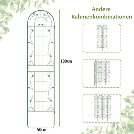 Metalinių sodo grotelių rinkinys - 220 cm, atsparus rūdims, 2 vnt. pakuotėje