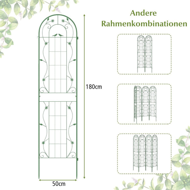 Metalinių sodo grotelių rinkinys - 220 cm, atsparus rūdims, 2 vnt. pakuotėje