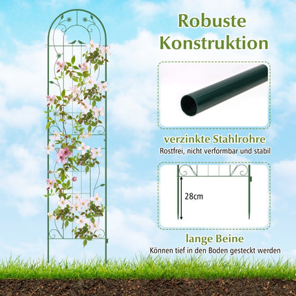 Metalinių sodo grotelių rinkinys - 220 cm, atsparus rūdims, 2 vnt. pakuotėje