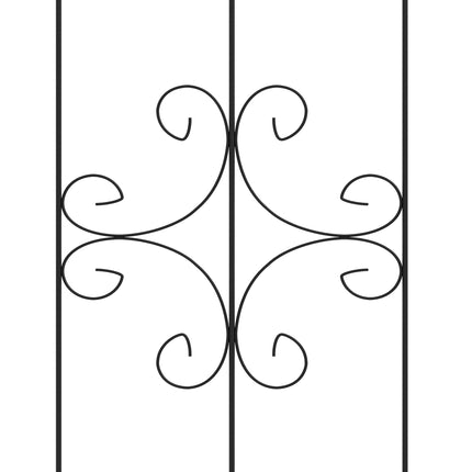 Metalinių sodo grotelių komplektas, juodas, 50x180 cm, 2 vnt. pakuotėje