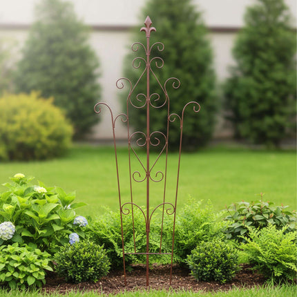 Metalinės sodo grotelės, vintage Fleur-De-Lis finalai
