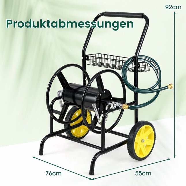 Metalinis žarnos vežimėlis - 70 m talpa, 20 mm žarna, juodas