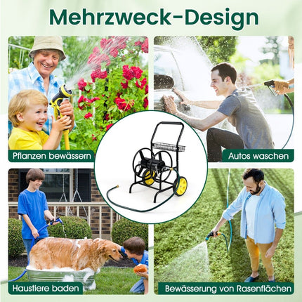 Metalinis žarnos vežimėlis - 70 m talpa, 20 mm žarna, juodas