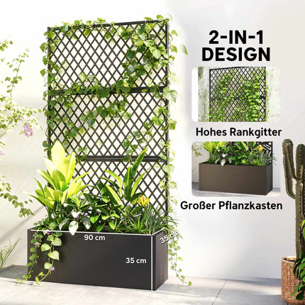 Metalinė sodinimo dėžė su grotelėmis, 110 l talpa, atspari oro sąlygoms