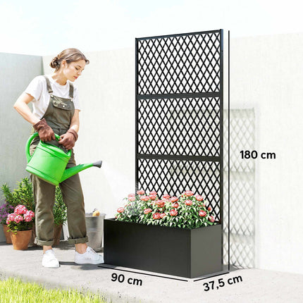 Metalinė sodinimo dėžė su grotelėmis, 110 l talpa, atspari oro sąlygoms