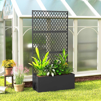Metalinė sodinimo dėžė su grotelėmis, 110 l talpa, atspari oro sąlygoms
