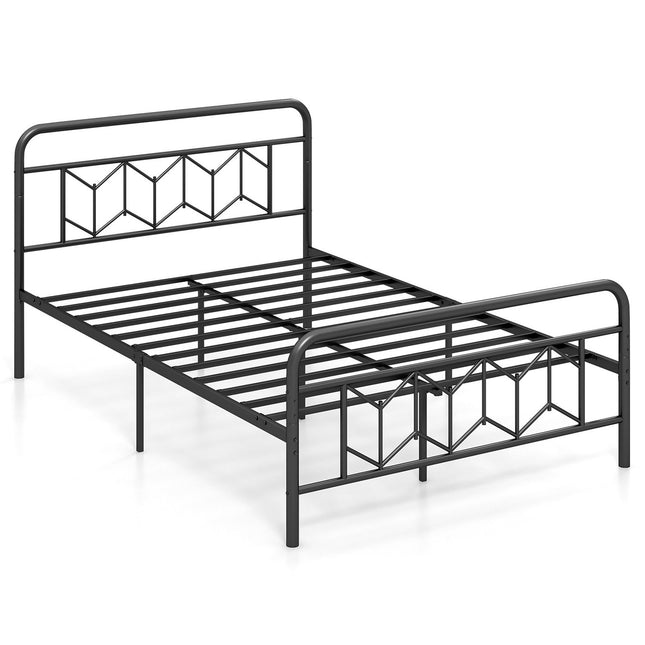 Metalinis platforminis lovos rėmas 200 x 140 cm čiužiniui, juodas