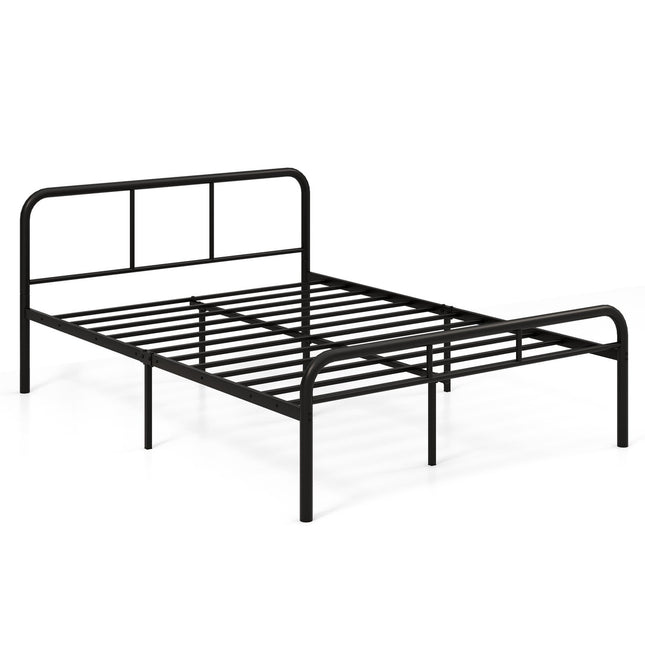 Metalinis platforminis lovos rėmas su galvūgaliu ir kojūgaliu, 140x190 cm