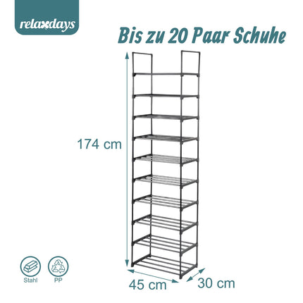 Metalinė batų lentyna - plona, reguliuojamo aukščio, be įrankių