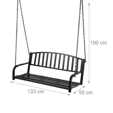 Metalinis suoliukas dviems - su porankiais, išlenkta sėdynė