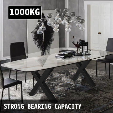 Metal Table Legs Set of 2, X-Frame, Black 28.4x29.9in