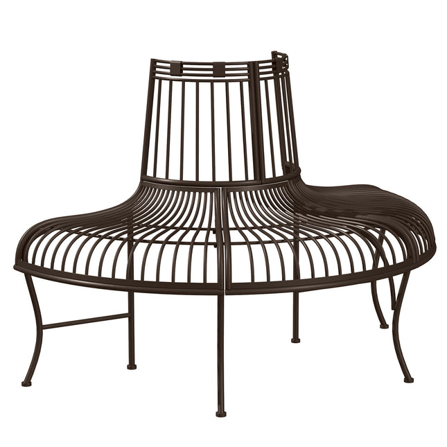 Metalinis medžio suolas, pusapvalis sodo suolas, parko suolas, Ø37 cm, medžio kamienams, 135 x 70 x 85 cm