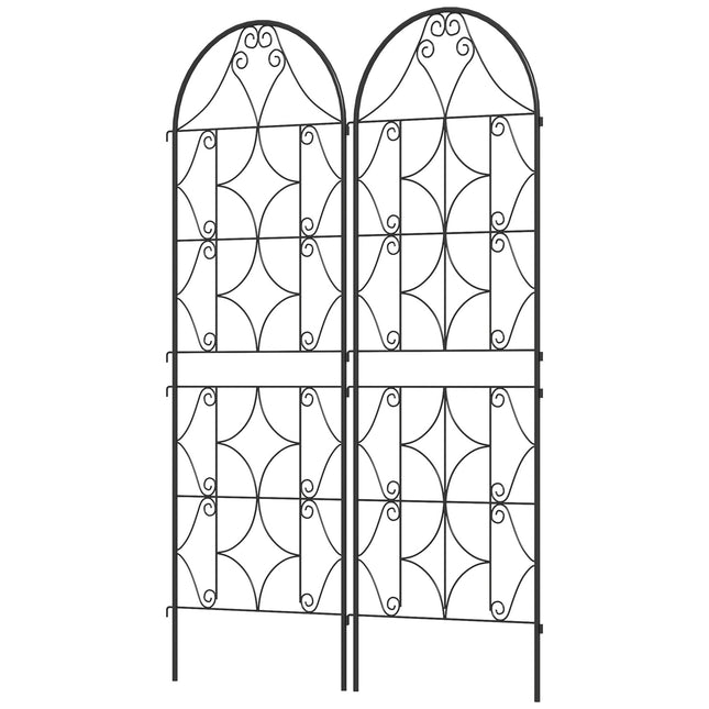 Metalinių grotelių rinkinys, 2 vnt., nerūdijančio plieno vijokliniams augalams, 50 x 150 cm, sodo grotelės kambariniams augalams, augalų grotelės pomidorams, daržovėms, gėlėms, vijokliniams augalams, juodos spalvos