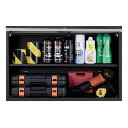 Metal Wall Cabinet, Locking Flip-Up Door, 240 lb