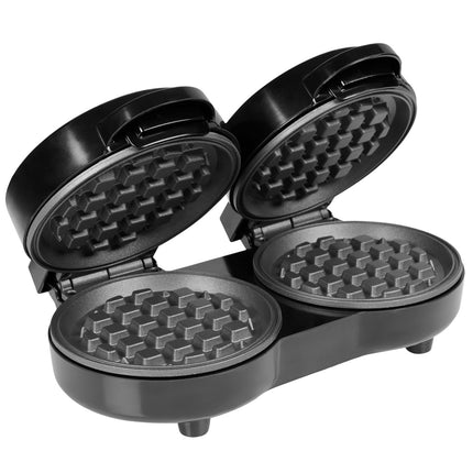 Mini belgiška vaflių keptuvė, 1100 W, 2 vafliams vienu metu, nelimpanti danga