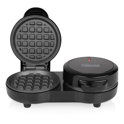 Mini belgiška vaflių keptuvė, 1100 W, 2 vafliams vienu metu, nelimpanti danga
