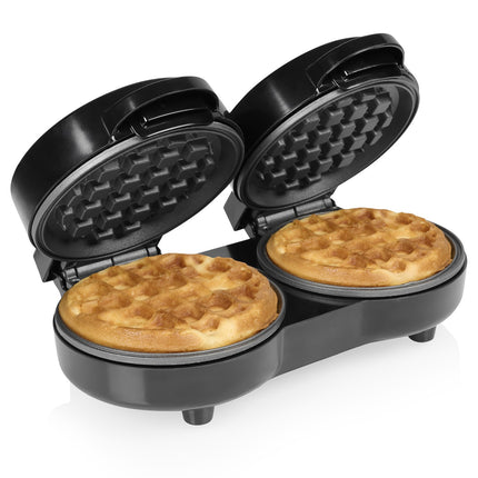 Mini belgiška vaflių keptuvė, 1100 W, 2 vafliams vienu metu, nelimpanti danga