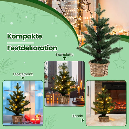 Mini Kalėdų eglutė su LED lemputėmis, 48 cm, PE medžiaga