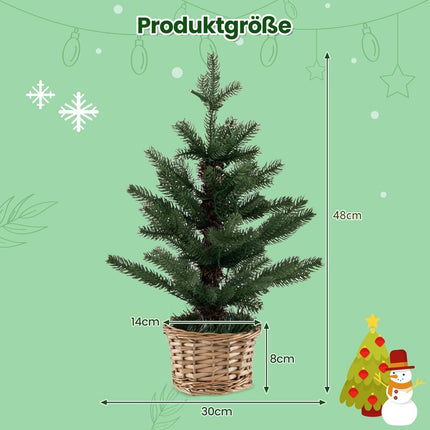 Mini Kalėdų eglutė su LED lemputėmis, 48 cm, PE medžiaga
