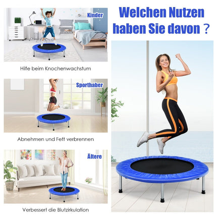 Mini fitneso batutas, 97 cm, sulankstomas, mėlynas, 150 kg keliamoji galia