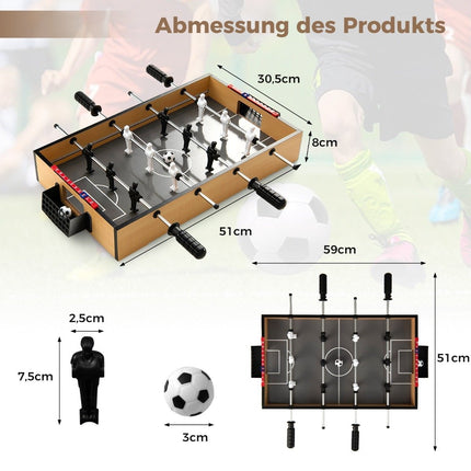 Mini stalo futbolo stalas su LED lemputėmis ir 2 kamuoliukais