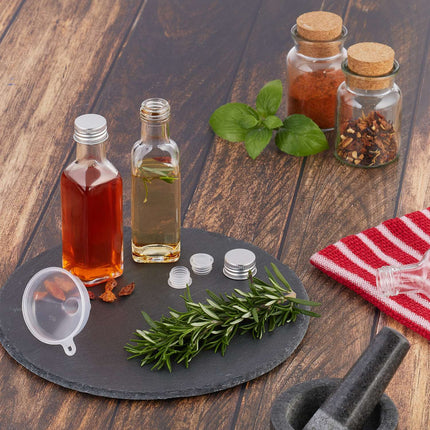 Mini stikliniai buteliukai su užsukamu dangteliu - 100 ml rinkinys