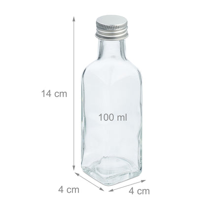 Mini stikliniai buteliukai su užsukamu dangteliu - 100 ml rinkinys