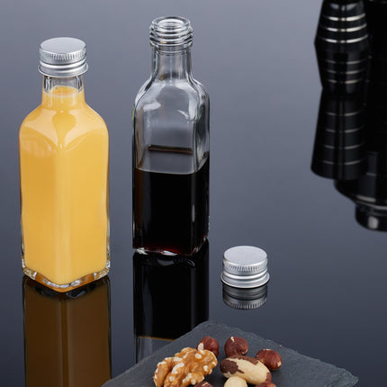 Mini stikliniai buteliukai su užsukamu dangteliu - 100 ml rinkinys