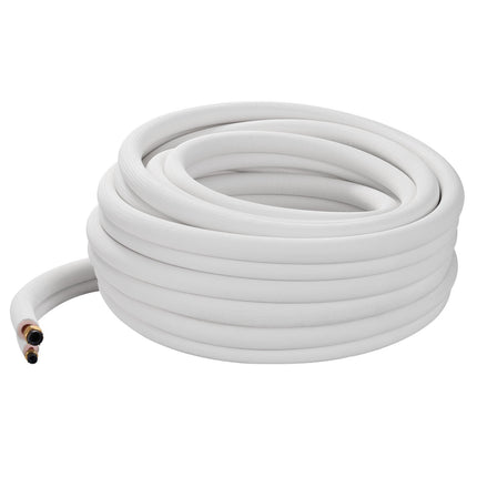 Mini Split Line Set, 50 ft Insulated Copper 1/4 x 3/8
