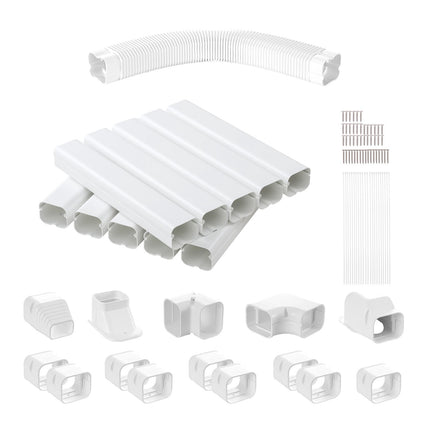 Mini Split Line Set Cover 5.4m, PVC 75x60mm White