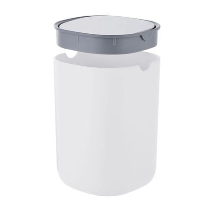 Mini stalinė šiukšliadėžė su atlenkiamu dangčiu, 1,5 l – balta