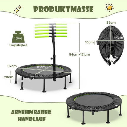 Mini batutas su reguliuojama rankena, sulankstomas, 110 cm