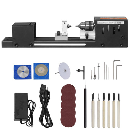 Mini Wood Lathe, 24V 96W, 7-Speed, 70x160mm