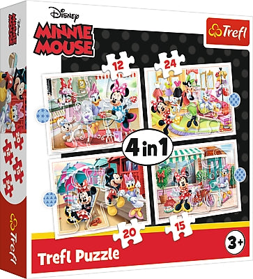 Minnie Mouse 4 viename dėlionių rinkinys vaikams, smagus ir įtraukiantis