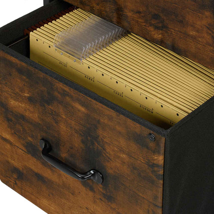 Mobile File Cabinet with 3 Drawers, Industrial Style