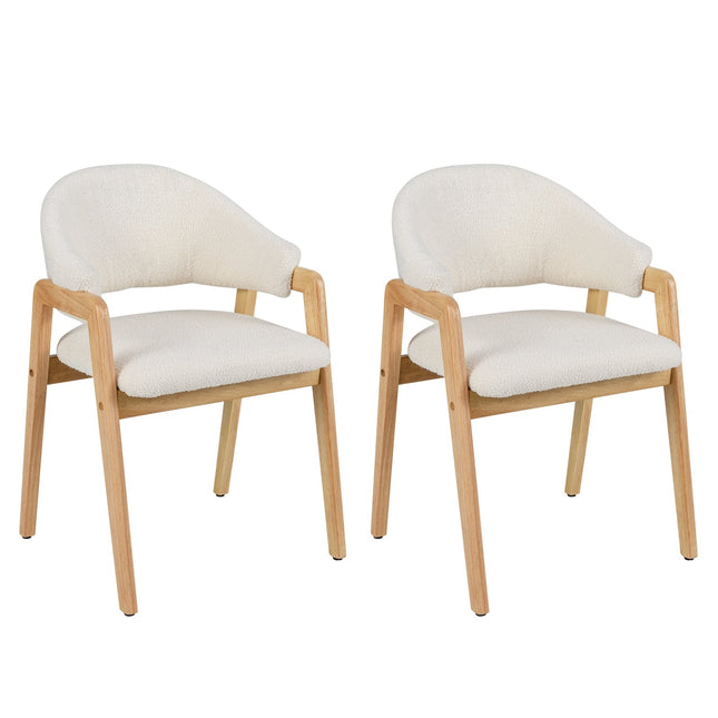 Modern Dining Chairs Set of 2, Padded Seat, White