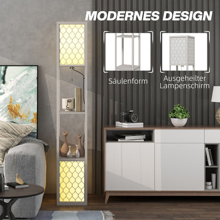 Modernus toršeras su lentynomis, grandinėle, juodas/baltas