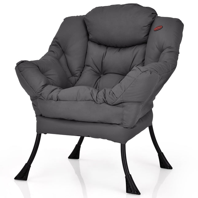 Modern Recliner Chair with Armrests & Side Pocket, Gray