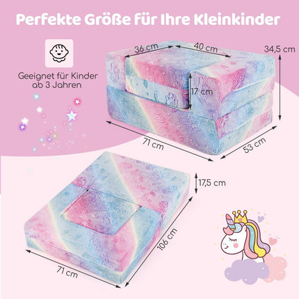 Modulinė vaikiška sofa - tamsoje šviečianti žaidimų sofa, 71x53x34,5 cm