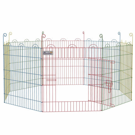 Modulinis plieninis šuniukų žaidimų aptvaras su rakinamomis durelėmis, Ø156x60 cm