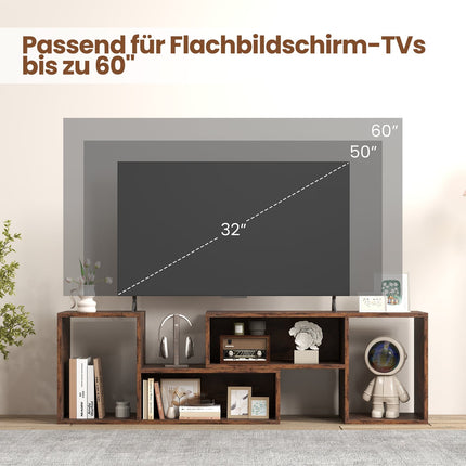 Modulinis televizoriaus staliukas su L formos lentynomis 60 colių televizoriams