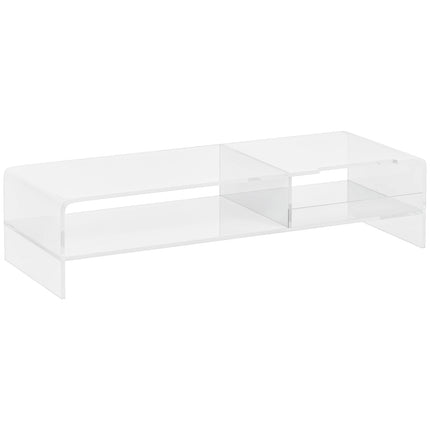 Monitoriaus stovas su skyriumi daiktams laikyti, monitoriams iki 24 colių, asmeniniams, nešiojamiesiems kompiuteriams iki 5 kg, akrilas, 50,8 x 19 x 12 cm